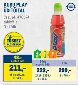 Metro Kubu Play üdítőital ajánlat