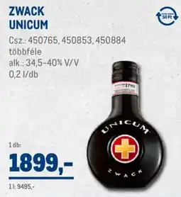 Metro Zwack Unicum ajánlat