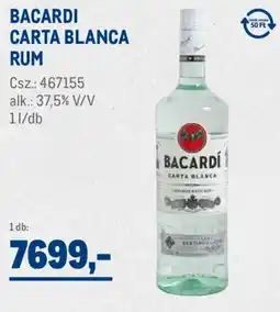 Metro Bacardi Carta Blanca rum ajánlat