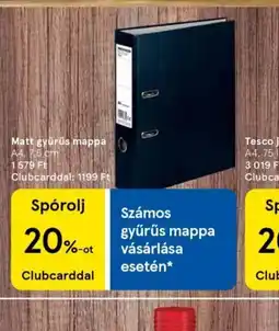 Tesco Matt gyűrűs mappa ajánlat
