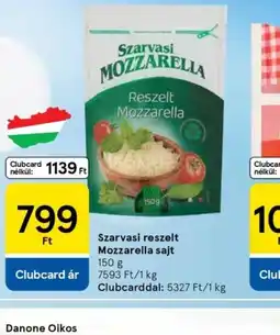 Tesco Szarvasi reszelt Mozzarella sajt ajánlat