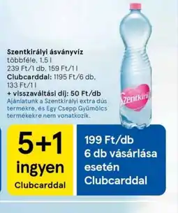 Tesco Szentkirályi ásványvíz ajánlat