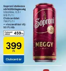 Tesco Soproni dobozos sörkülönlegesség ajánlat