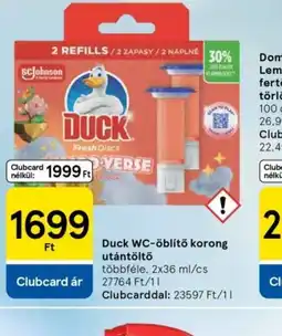 Tesco Duck WC-öblítő korong utántöltő ajánlat