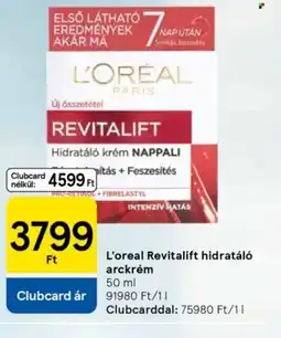 Tesco L'ORÉAL Revitalift hidratál arckrém ajánlat