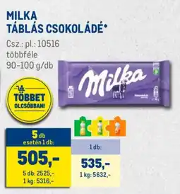 Metro Milka táblás csokoládé ajánlat