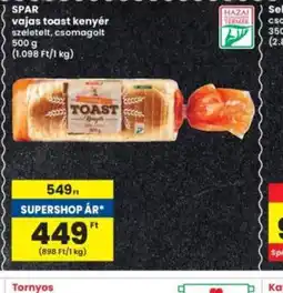 Interspar SPAR vajas toast kenyér ajánlat