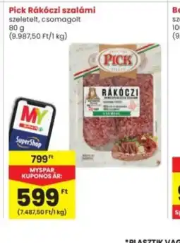 Interspar PICK Rákczi szalámi ajánlat
