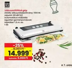 Interspar SIMPEX BASIC Vákuumfliáz gép ajánlat