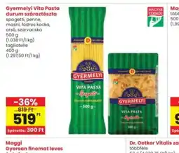 Interspar GYERMELYI Vita Pasta száraztészta ajánlat