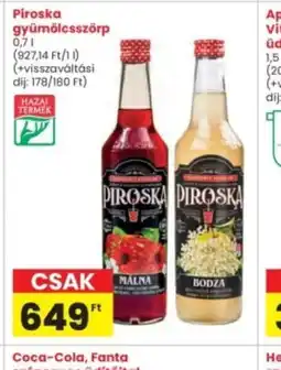 Interspar PIROSKA gyümölcsszörp ajánlat