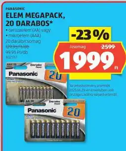 ALDI PANASONIC ELEM MEGAPACK, 20 DARABOS ajánlat