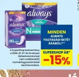 Interspar ALWAYS TISZTASÁGI BETÉT ajánlat
