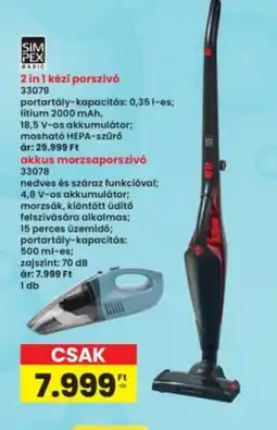 Interspar SIMPEX BASIC akkus morzsaporszív ajánlat