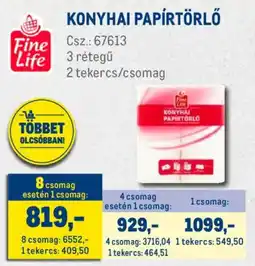 Metro Fine Life konyhai papírtörlő ajánlat