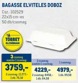 Metro Bagasse Elviteles doboz ajánlat