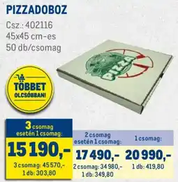 Metro Pizzadoboz ajánlat