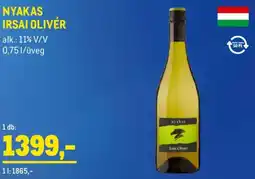 Metro Nyakas Irsai Olivér ajánlat