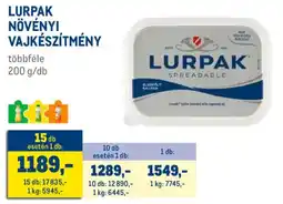 Metro Lurpak növényi vajkészítmény ajánlat