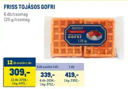 Metro Friss tojásos gofri ajánlat