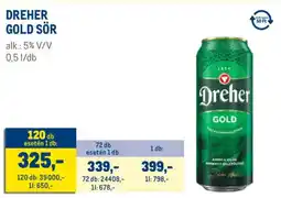 Metro Dreher Gold sör ajánlat