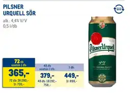 Metro Pilsner Urquell sör ajánlat