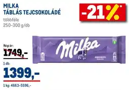 Metro Milka Táblás tejcsokoládé ajánlat