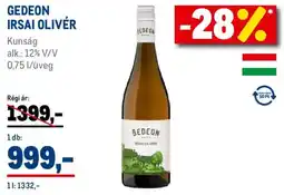 Metro Gedeon Irsai Olivér ajánlat