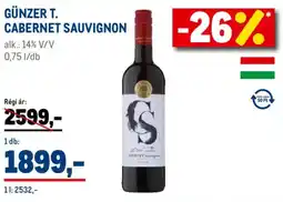 Metro Günzer T. Cabernet Sauvignon ajánlat