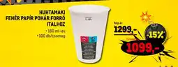 Metro Huhtamaki fehér papír pohár forró italhoz ajánlat