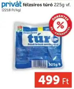 PRIVÁT Privát félzsíros túró ajánlat