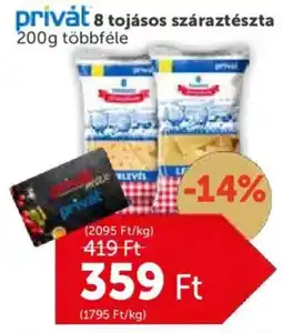 PRIVÁT Privát 8 tojásos száraztészta ajánlat