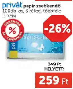 PRIVÁT Privȧt papír zsebkendő ajánlat