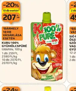 Auchan KUBU 100% GYÜMÖLCSPÜRÉ ajánlat