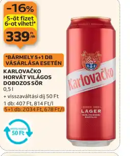 Auchan KARLOVAČKO HORVÁT VILÁGOS DOBOZOS SÖR ajánlat