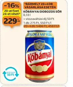 Auchan KŐBÁNYAI DOBOZOS SÖR ajánlat