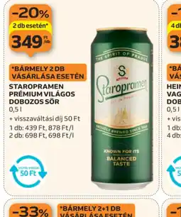 Auchan STAROPRAMEN PRÉMIUM VILÁGOS SÖR ajánlat