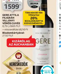 Auchan GERE ATTILA FILIGRÁN VÖRÖS CUVÉE ajánlat