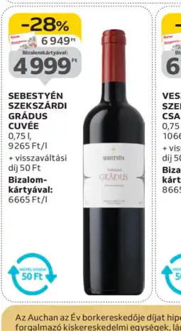 Auchan SEBESTYÉN SZEKSZÁRDI GRÁDUS CUVÉE ajánlat