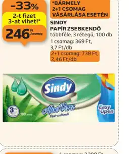 Auchan SINDY PAPÍR ZSEBKENDŐ ajánlat
