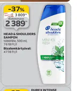 Auchan HEAD 10 db/doboz, 557 Ft/db Bizalomkártyával: 417,6 Ft/db SHOULDERS SAMPON ajánlat