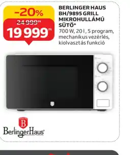 Auchan BERLINGER HAUS GRILL MIKROHULLÁMÚ SÜTŐ ajánlat