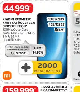 Auchan XIAOMI REDMI 13C OKOSTELEFON ajánlat