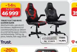 Auchan TRUST GXT703 RIYE GAMER SZÉK ajánlat