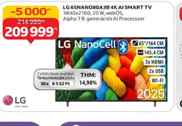 Auchan LG 65NANO803AB 4K AI SMART TV ajánlat