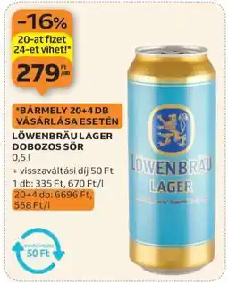 Auchan Löwenbräu Lager Dobozos Sör ajánlat