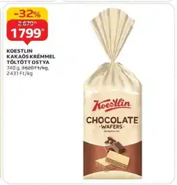 Auchan KOESTLIN KAKAÓS KRÉMMEL TÖLTÖTT OSTYA ajánlat