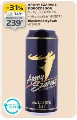 Auchan Arany Szarvas Dobozos Sör ajánlat