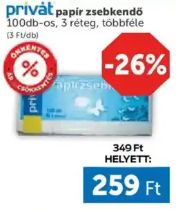 PRIVÁT Privȧt papír zsebkendő ajánlat
