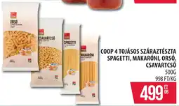 Coop Coop 4 tojásos száraztészta spagetti, makaróni, orsó, csavartcső ajánlat